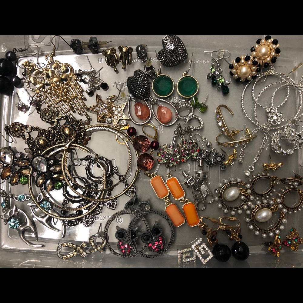 3/4 lb pound lot earrings dangle chandelier stud